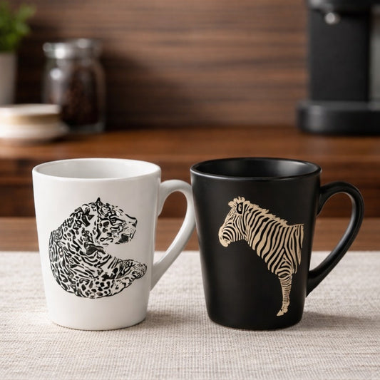 B&W Animals Ceramic Mugs