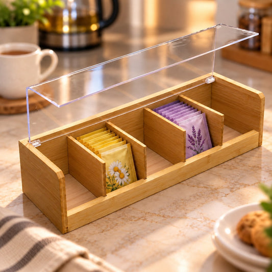Bamboo Long Organizer with Lid