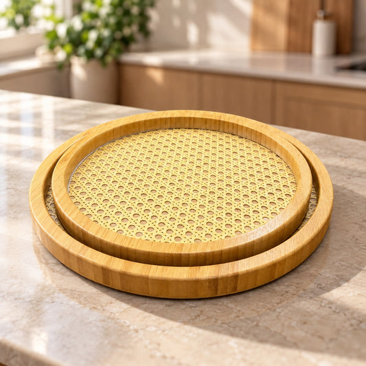 Bamboo Round Trays Set (2pcs)