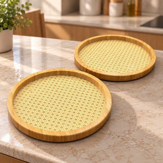 Bamboo Round Trays Set (2pcs)