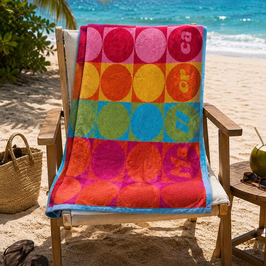 Colorful Circles Cotton Beach Towel (85x160cm)