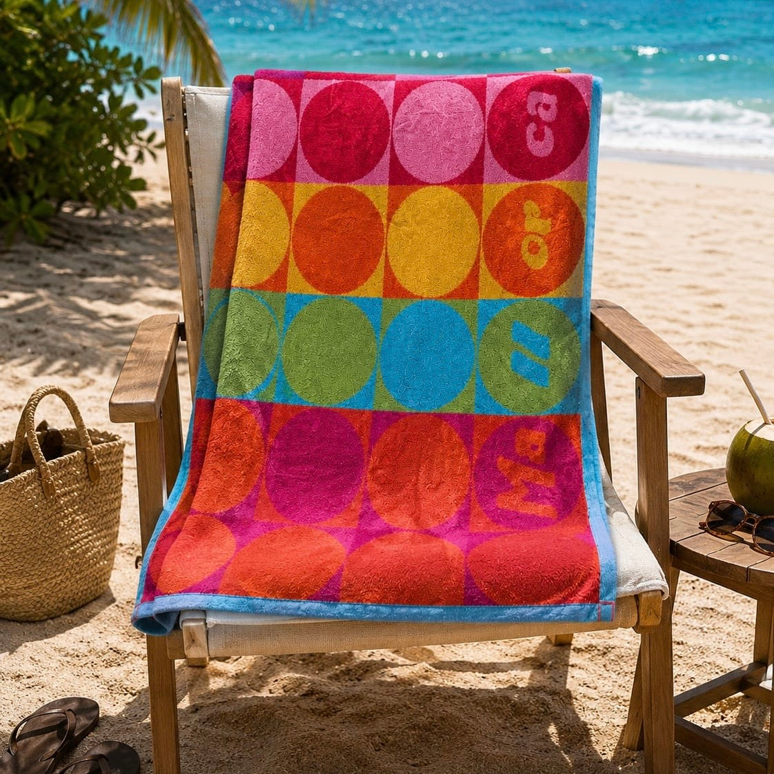 Colorful Circles Cotton Beach Towel (85x160cm)