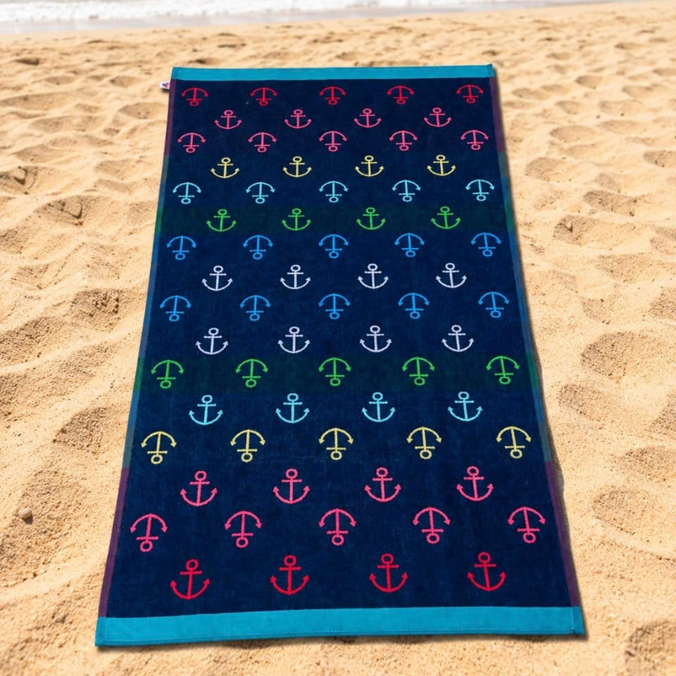 Anchors Cotton Beach Towel (85x160cm)