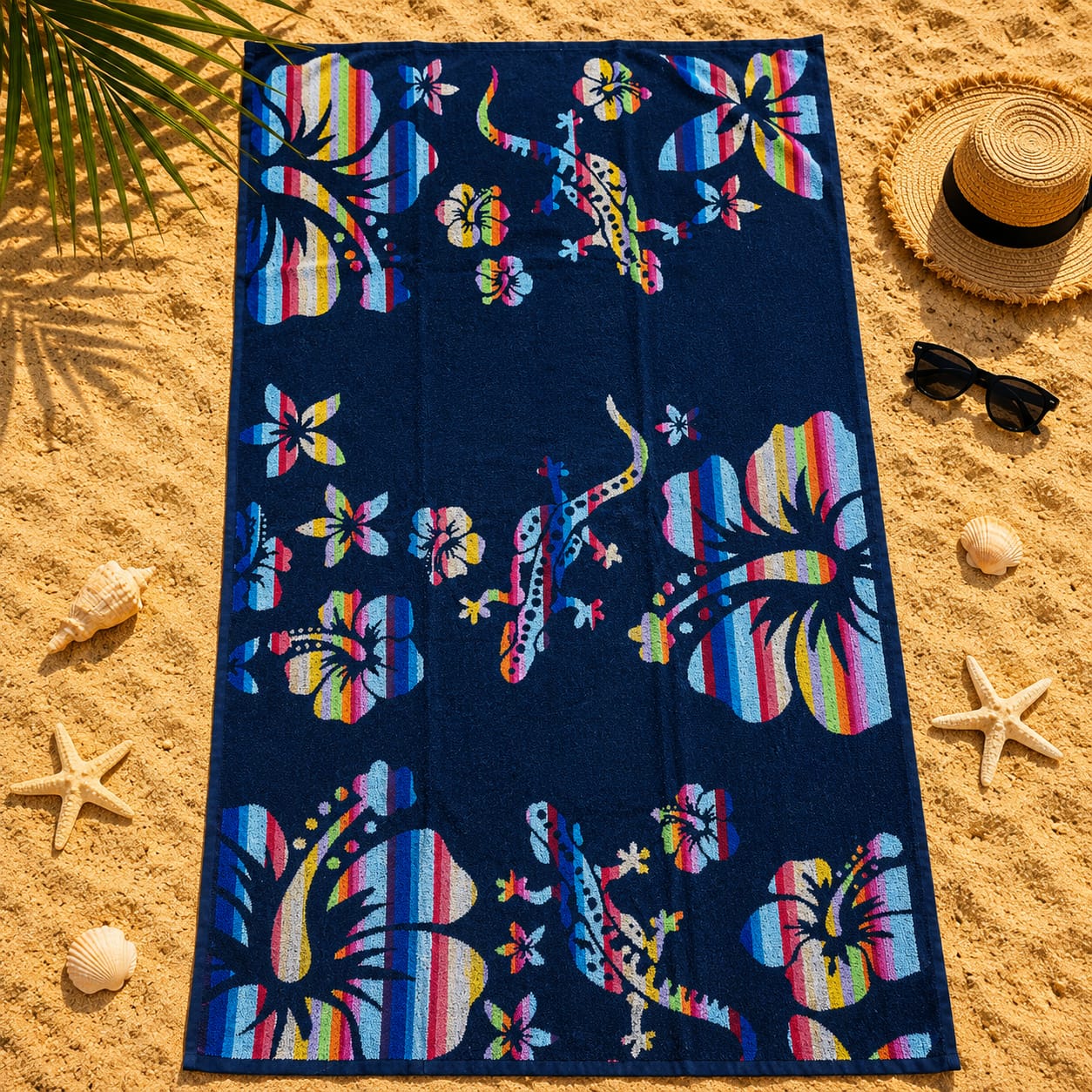 Flowers Cotton Beach Towel (85x160cm)