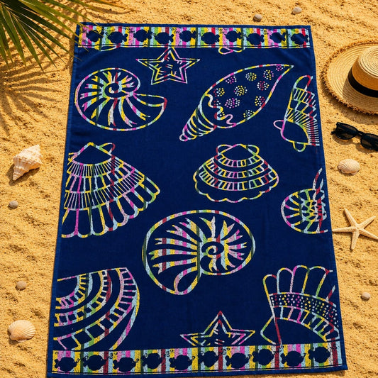 Seashells Cotton Beach Towel (85x160cm)
