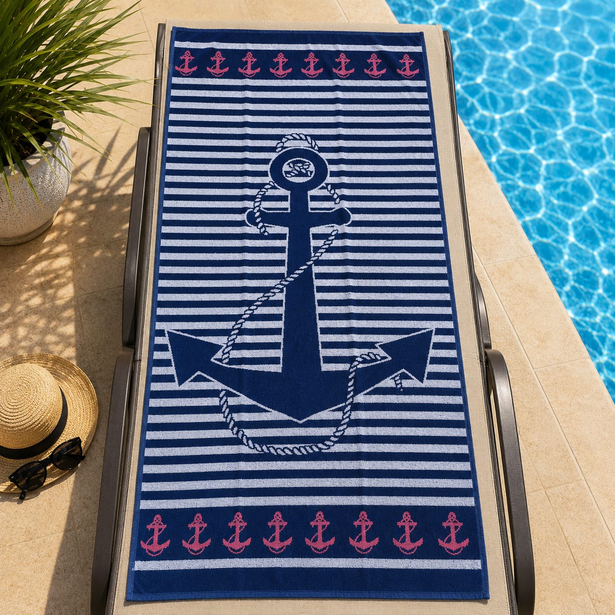 Anchor Cotton Beach Towel (85x160cm)