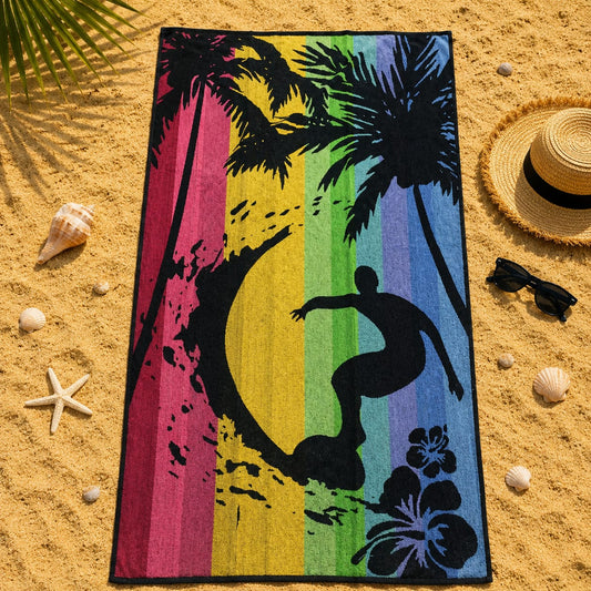 Colorful Surf Cotton Beach Towel (85x160cm)