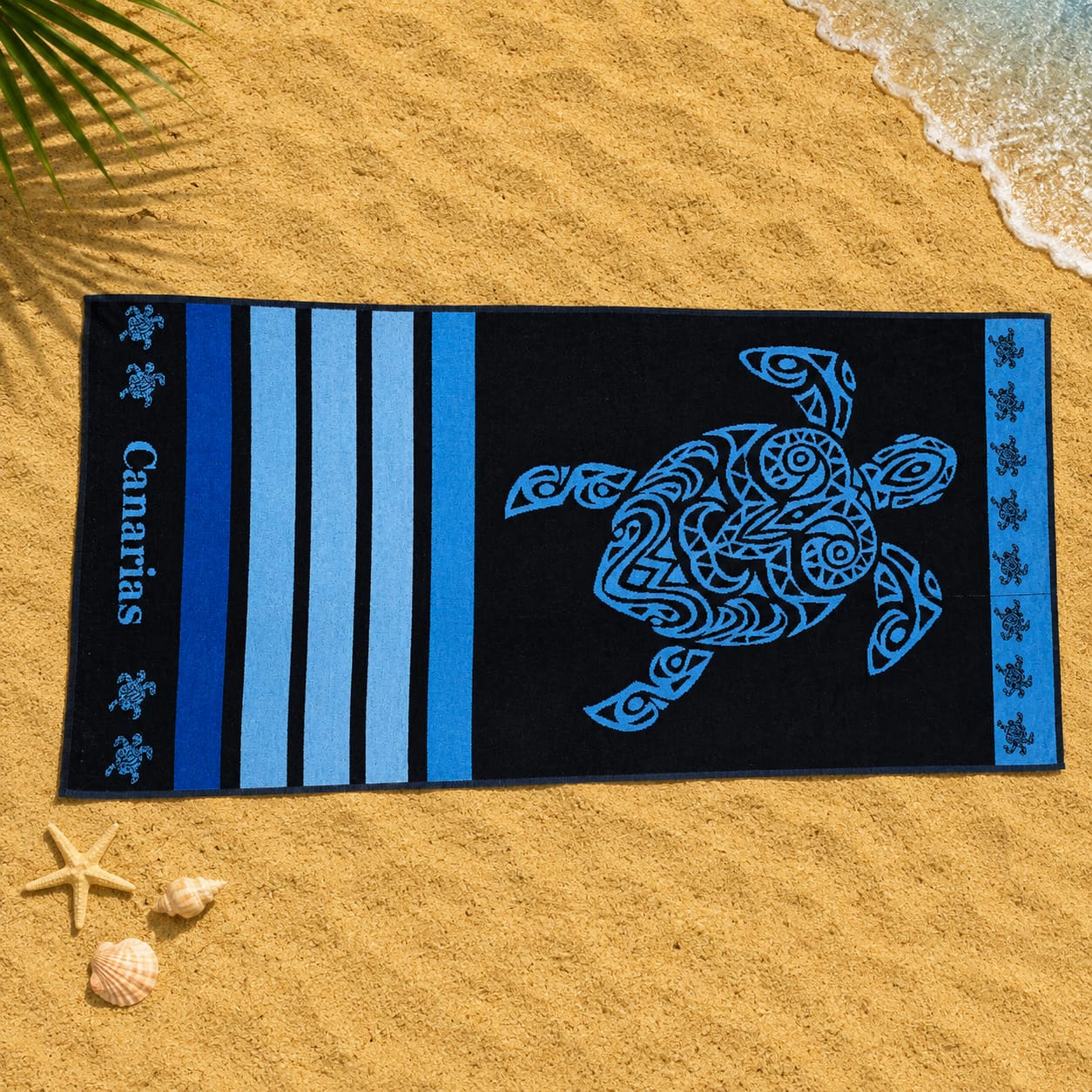 Blue Turtle Cotton Beach Towel (85x160cm)