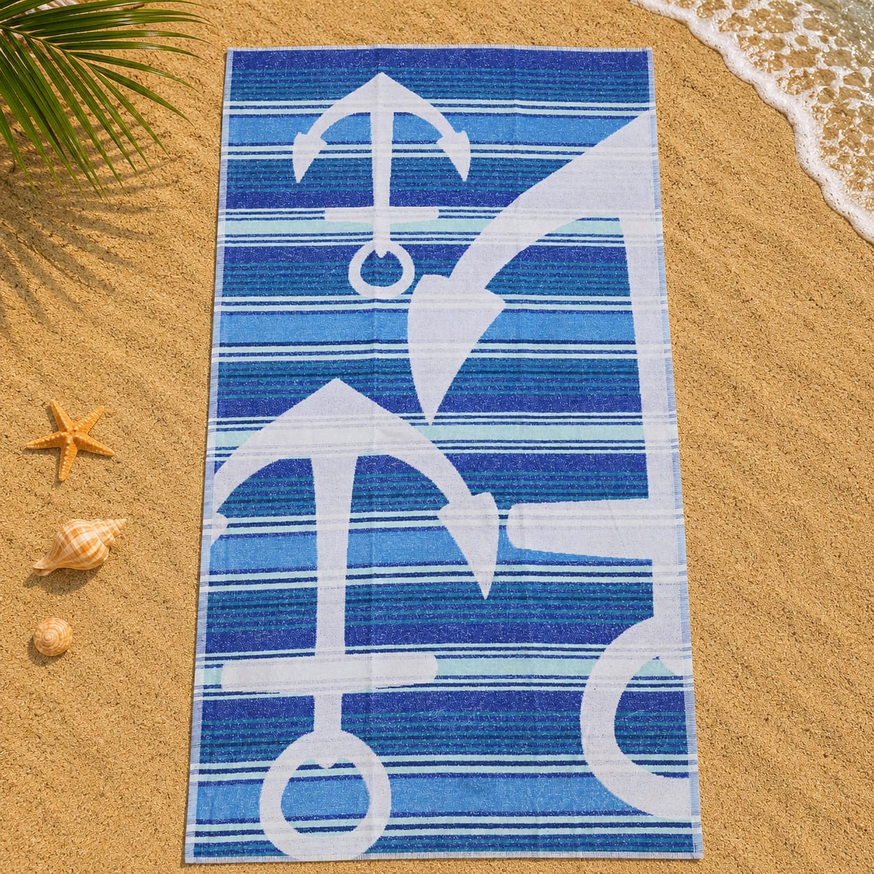 Anchors Cotton Beach Towel (85x160cm)