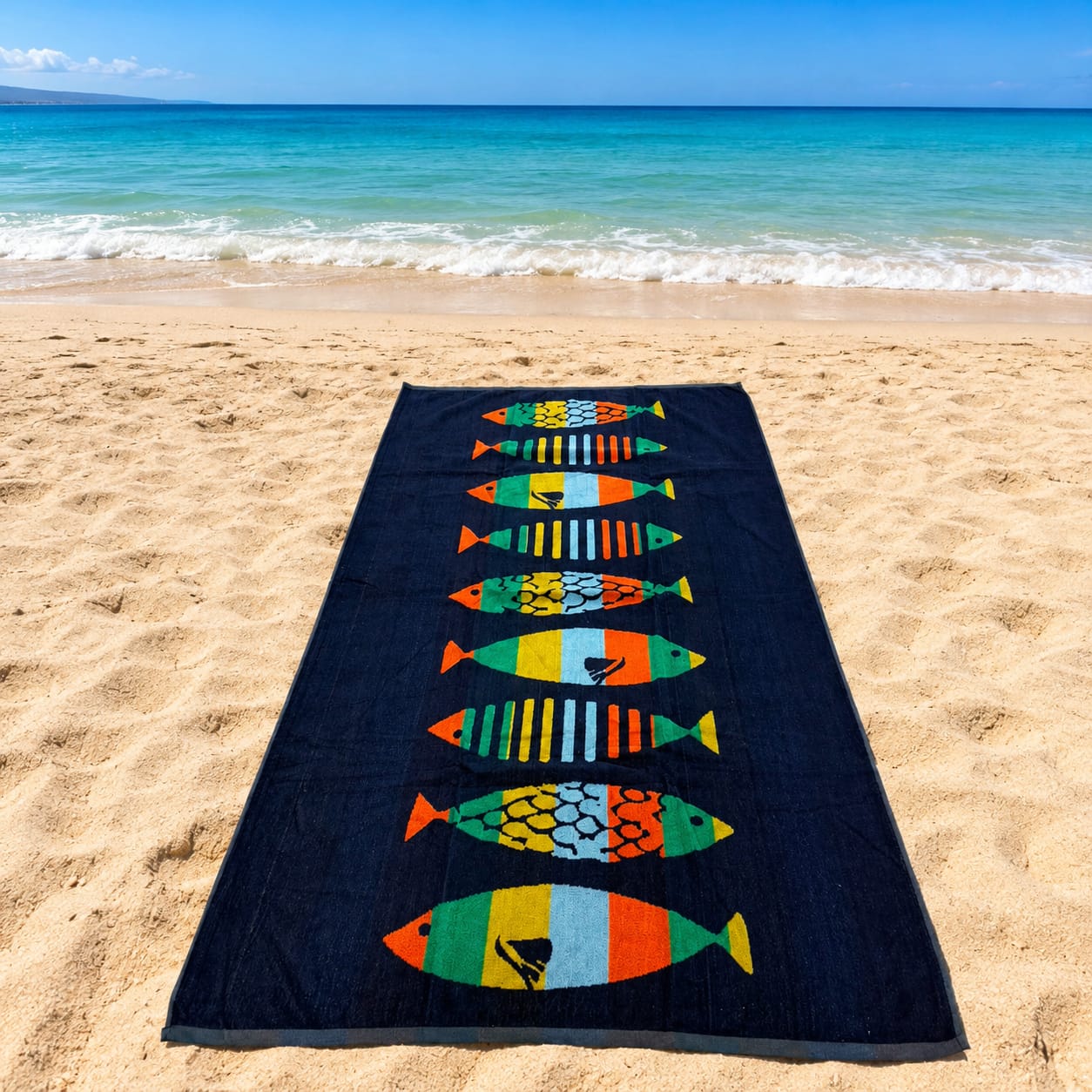 Fish Cotton Beach Towel (85x160cm)