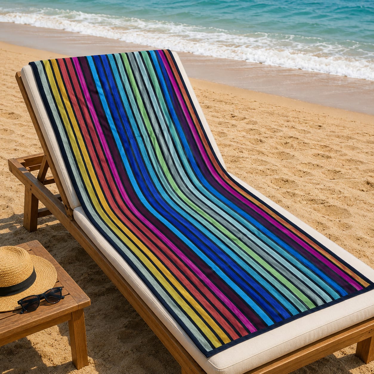 Lines Cotton Beach Towel (85x160cm)