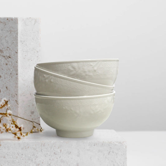 Beige Branch Porcelain Bowl