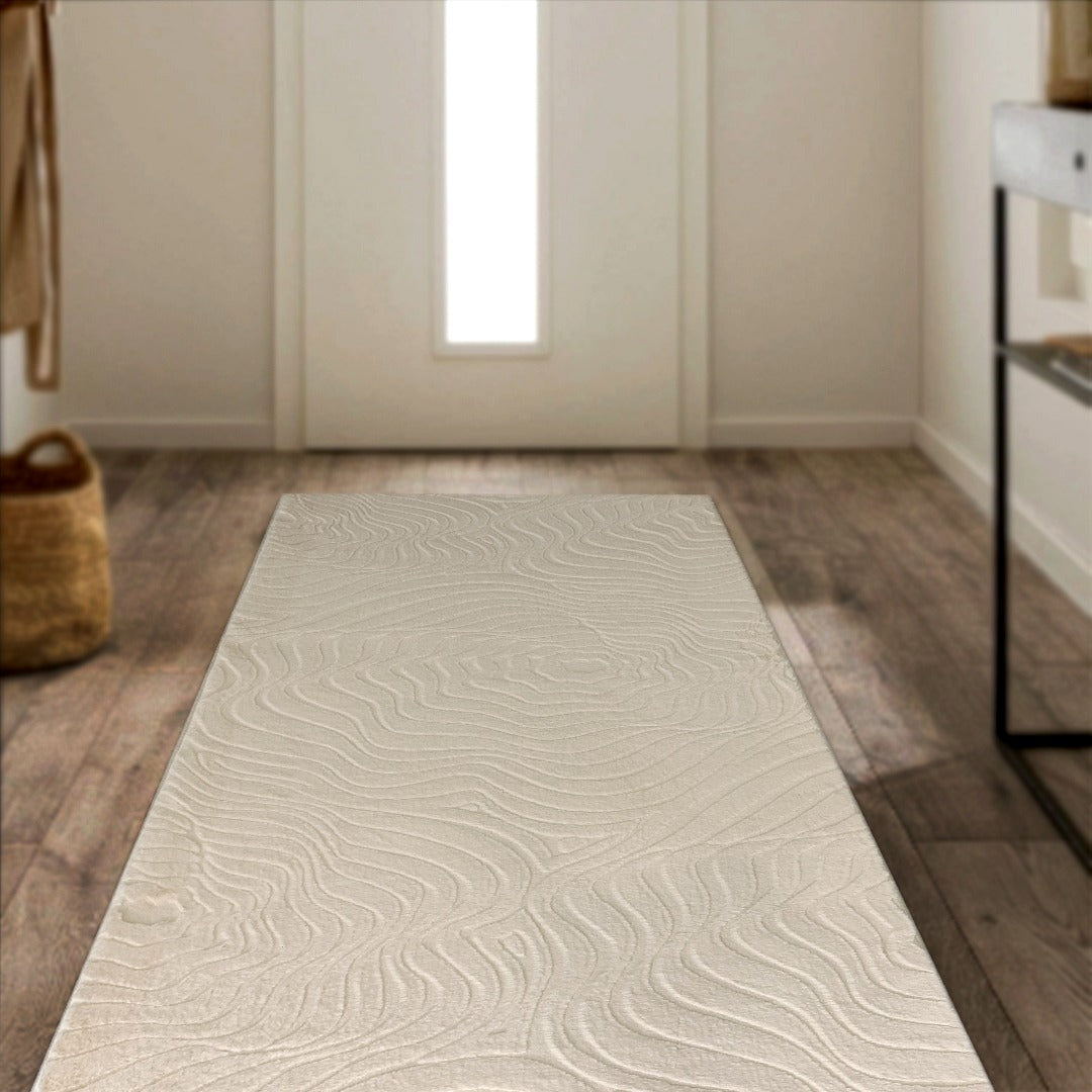 Waves Off-white Fur Carpet (Available in 2 sizes)