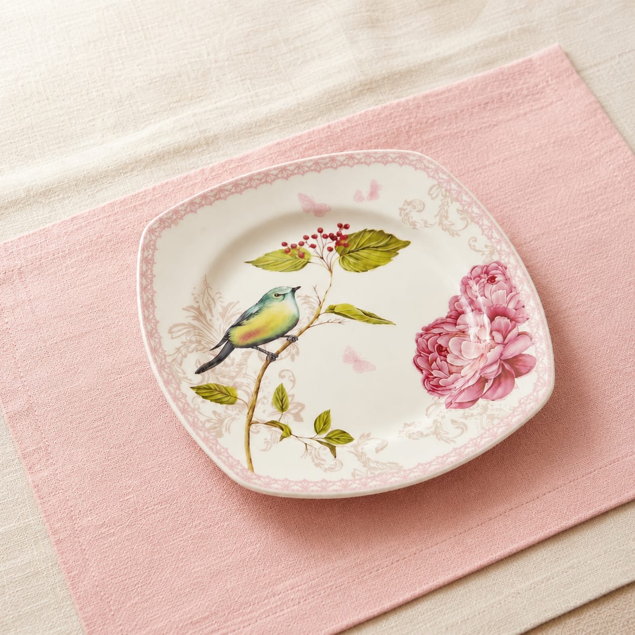 Bird Porcelain Flat Plate