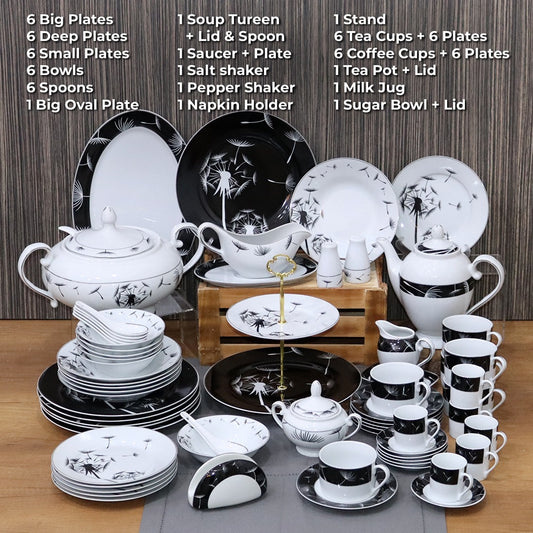 Black Dandelion Full Kitchenware Set (72pcs)