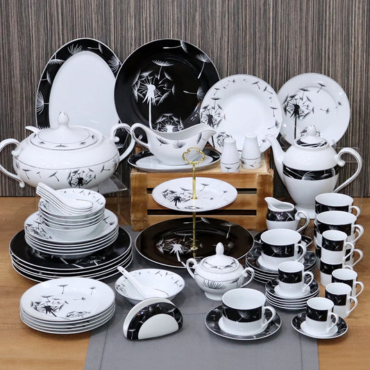 Black Dandelion Full Kitchenware Set (72pcs)