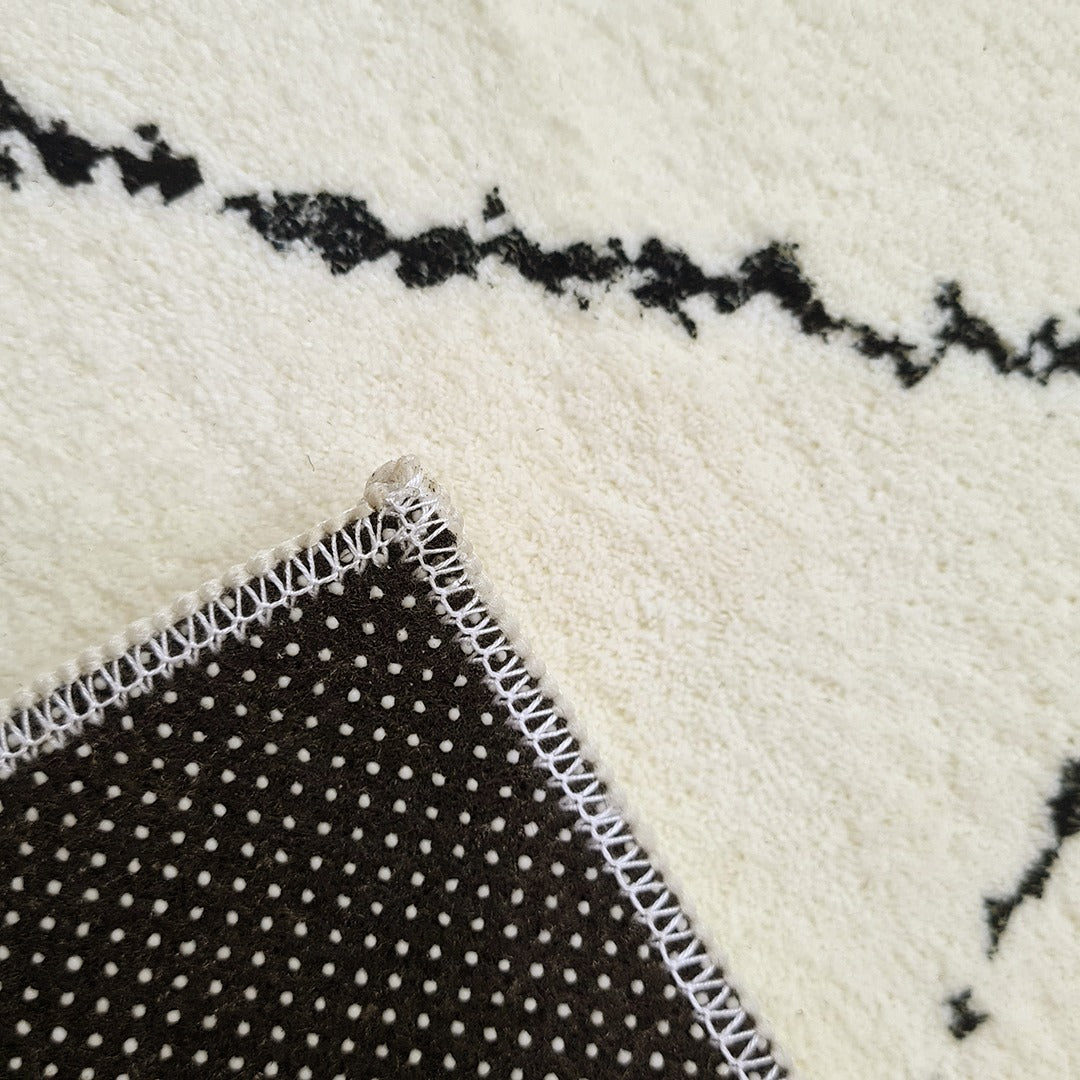 Black Lines Fur Carpet (Available in 2 sizes)