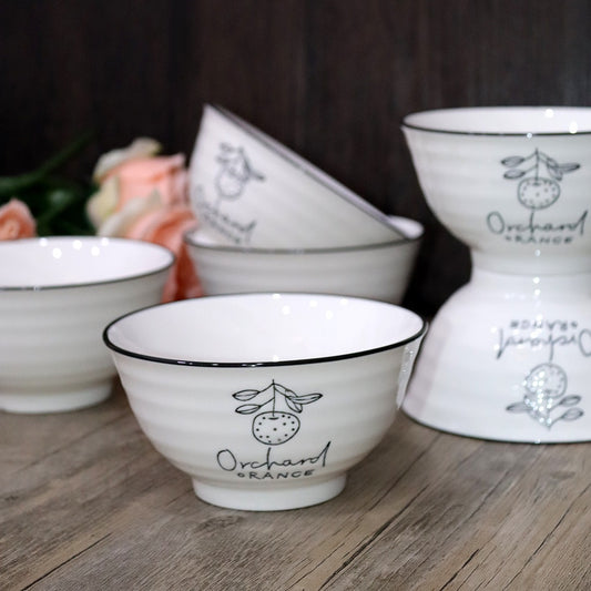 Black Top Porcelain Bowl (6pcs)