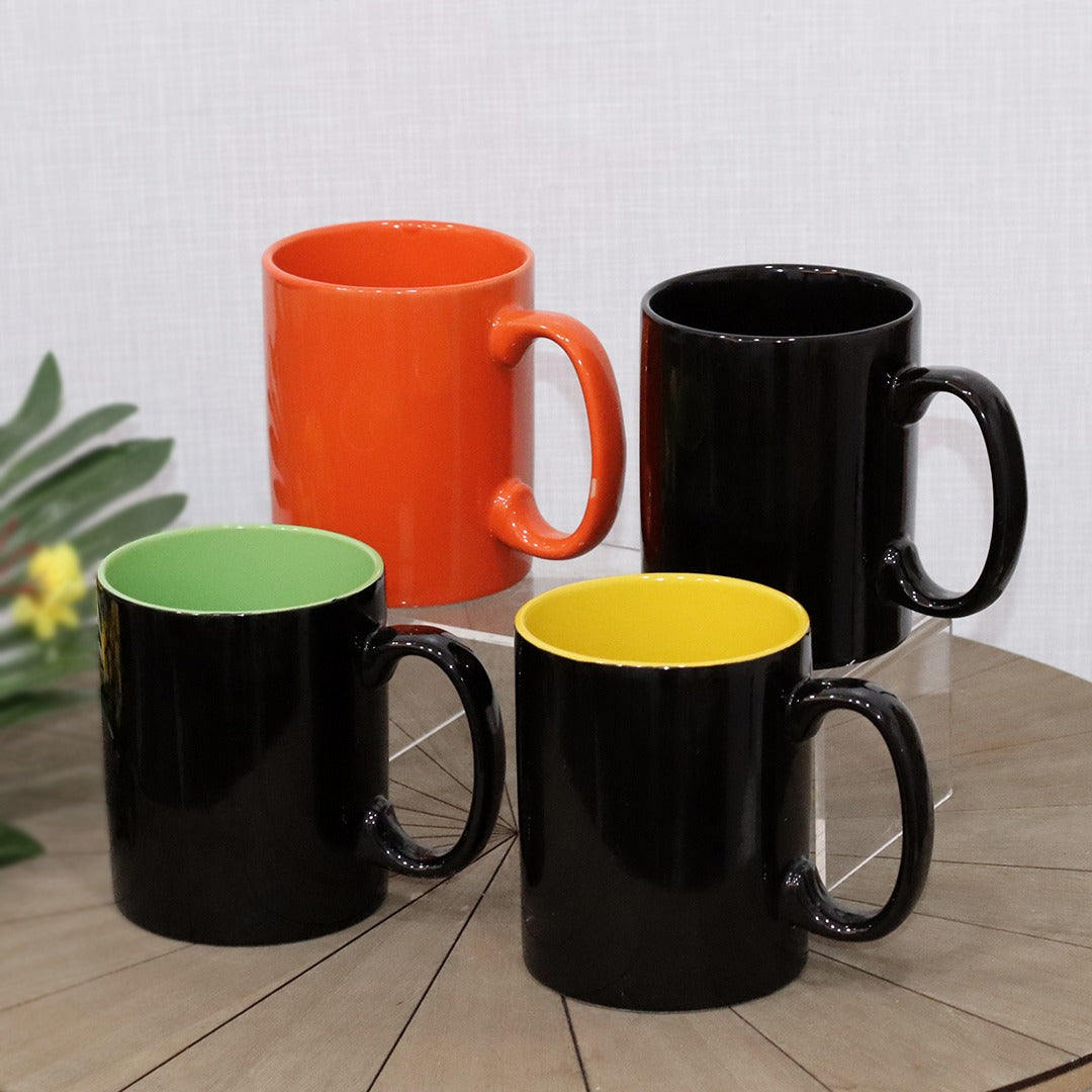 Black & Orange Porcelain Mugs