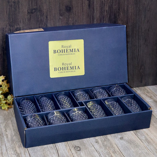 Bohemia Glass Diamond Cups Set (12pcs)