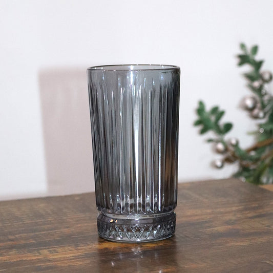 Bohemia Lines Grey Glass Tall Cups 310ml (6pcs)