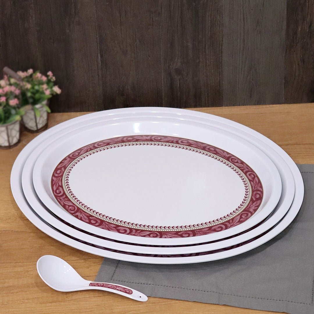 Bordeaux Melamine Oval Large Trays