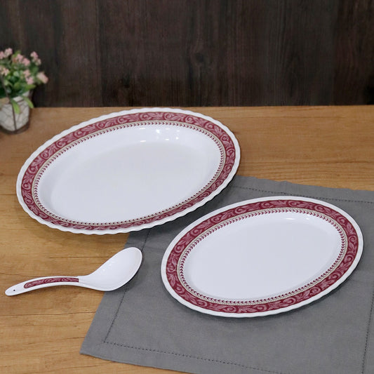 Bordeaux Melamine Big Oval Plates