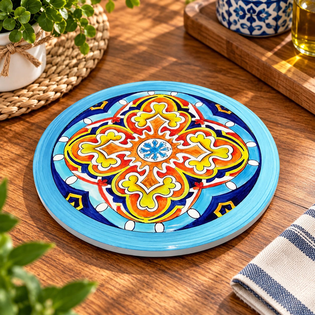 Ceramic Colorful Mandala Coasters