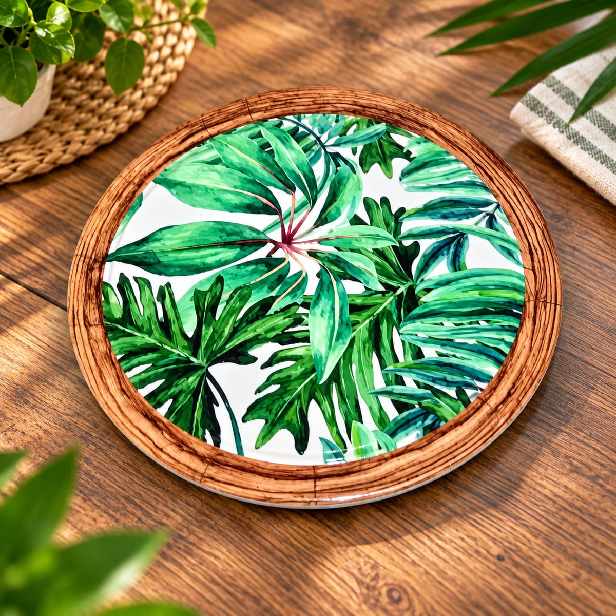 Ceramic Green Leaves Coasters