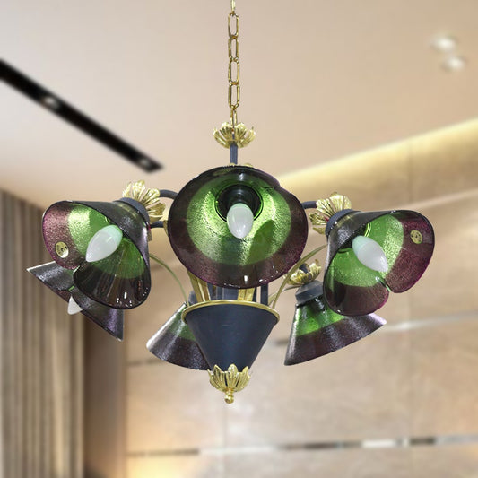 Green Glass Chandelier