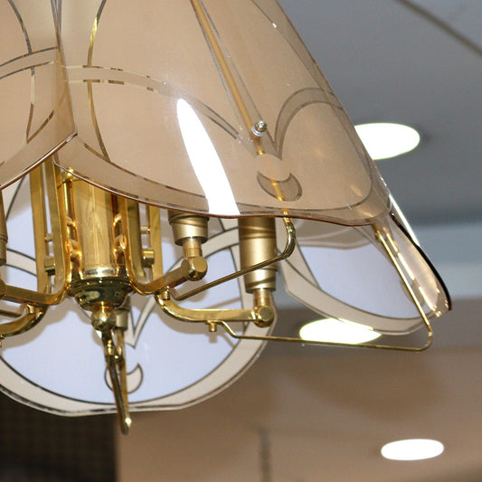 Beige & Gold Chandelier