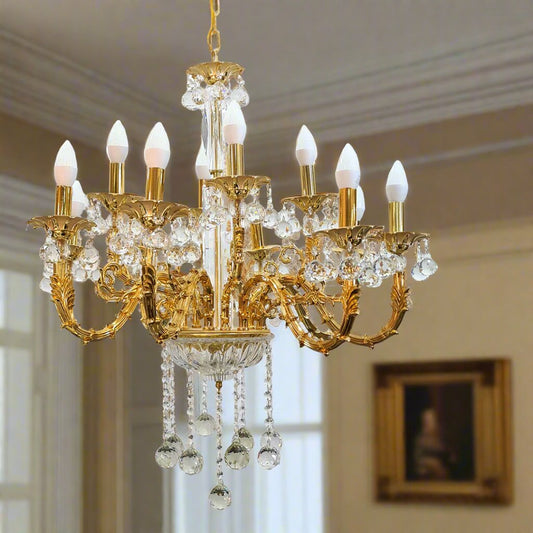 Golden Crystal Chandelier