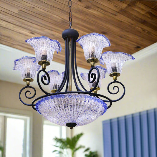 Blue Flowers Chandelier