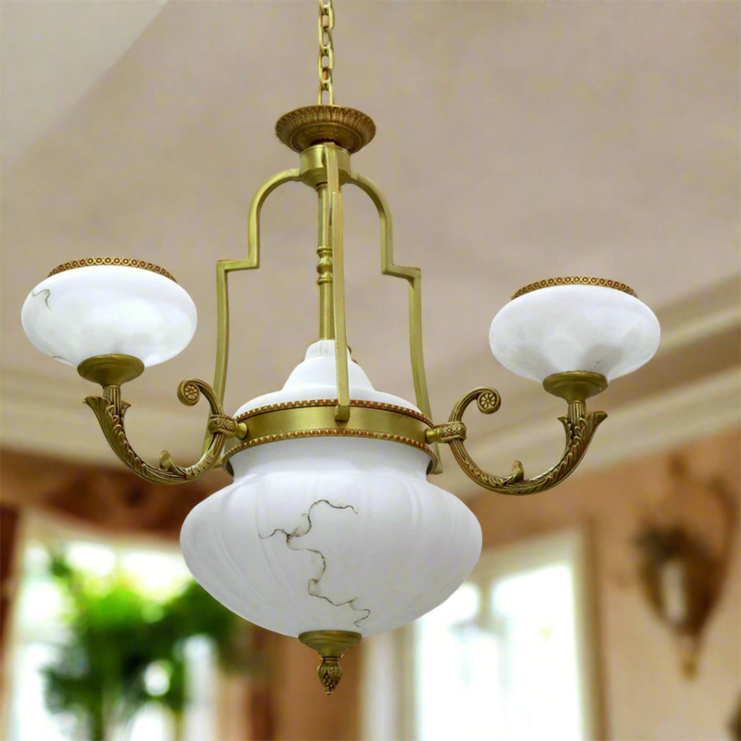 Gold & White Chandelier