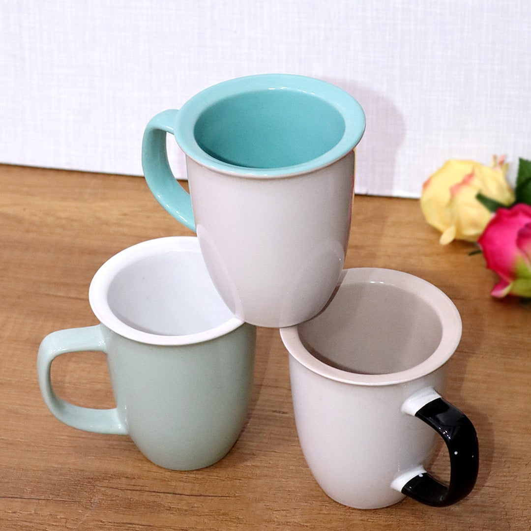 Colorful Handle Porcelain Mugs
