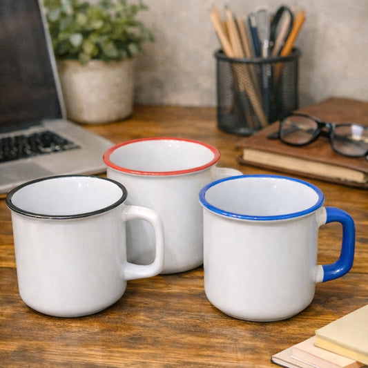 Colored Top Porcelain Mugs