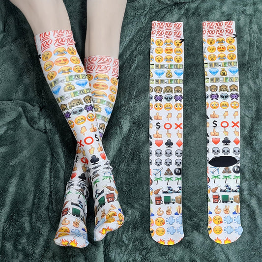 Emoji Lines High Socks