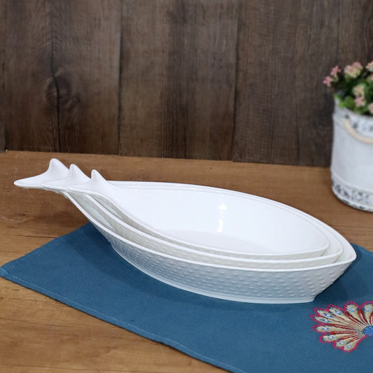 Fish Serving Bowls Porcelain Set (3pcs)