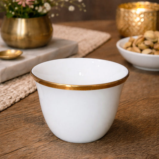 Gold Top Porcelain Coffee Cups Set (12pcs)