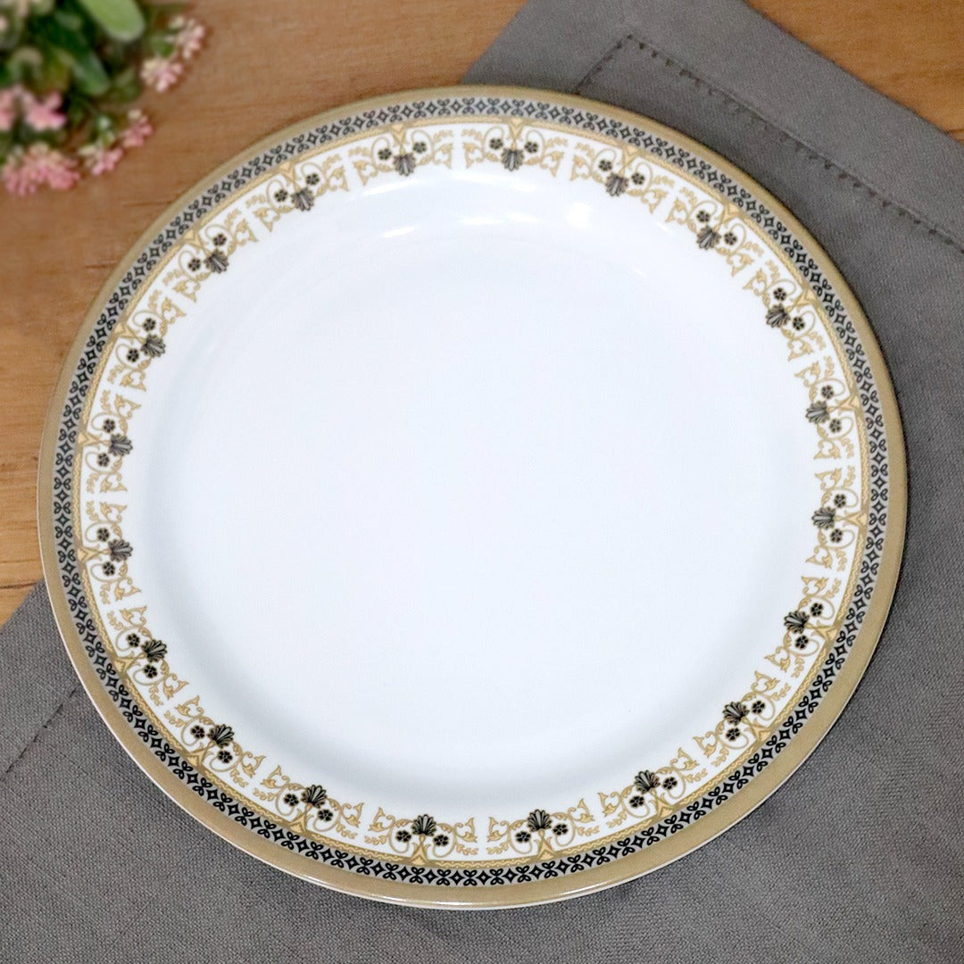Gold & Black Melamine Round Big Plate