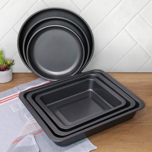 Round & Rectangle Oven Trays Set (3pcs)