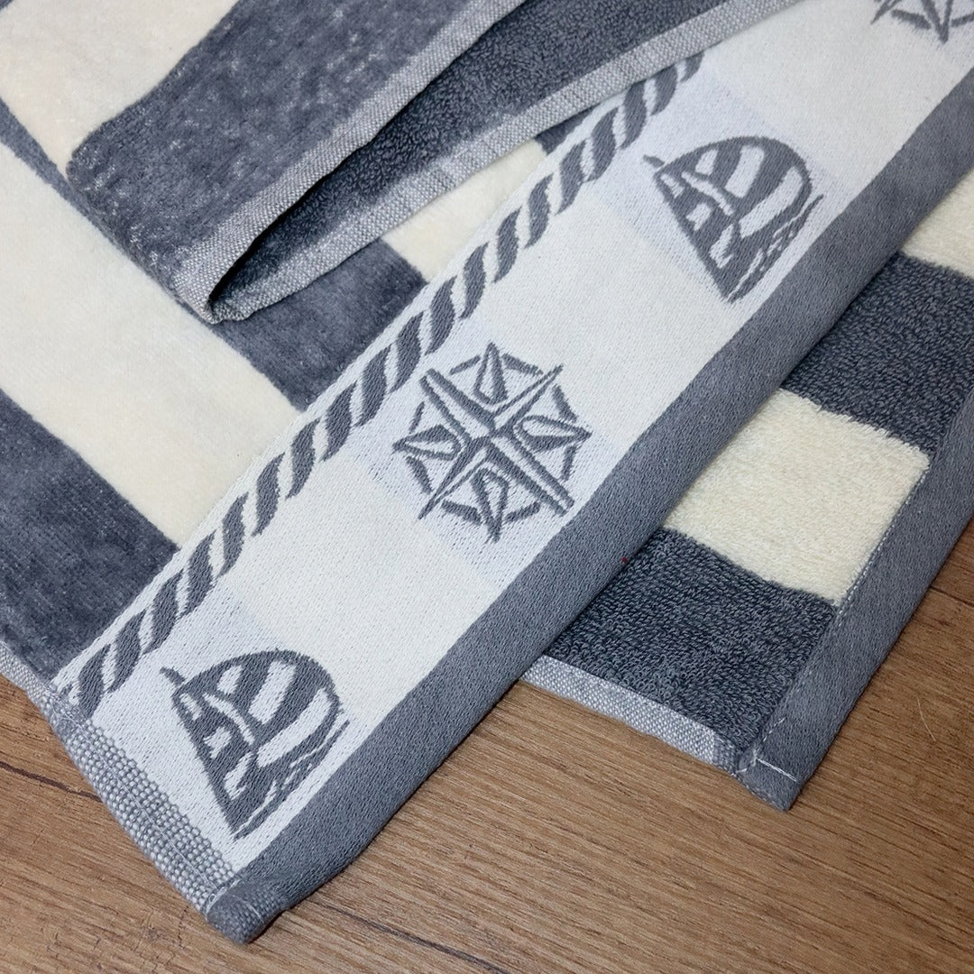 Grey Ship Cotton Face Towel
