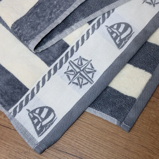 Grey Ship Cotton Face Towel