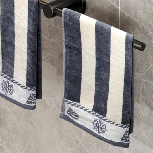 Grey Ship Cotton Face Towel