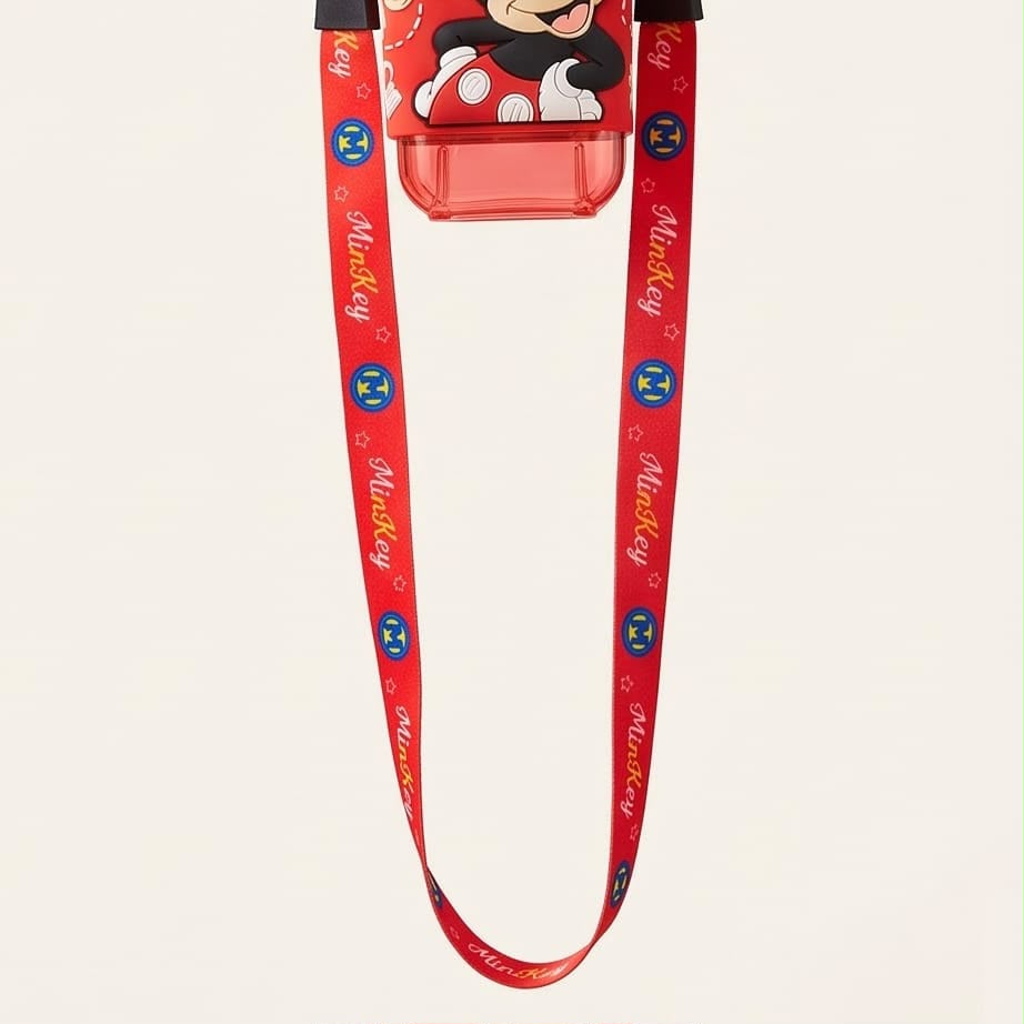 Red Mickey Plastic Small Water Bottle 280ml