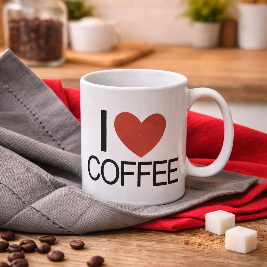 I Love Coffee Porcelain Mug