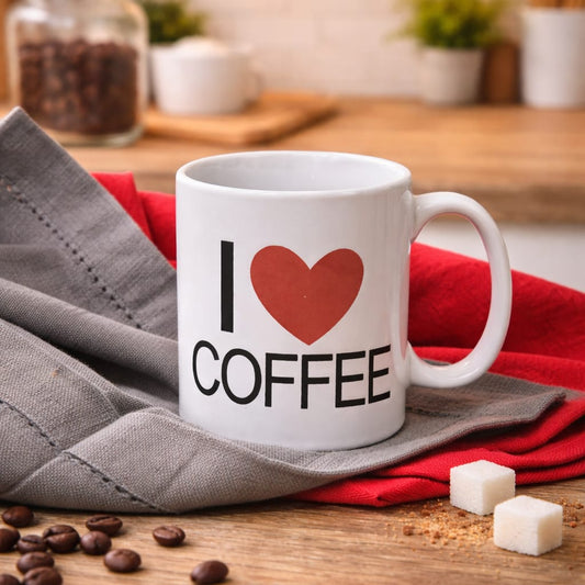 I Love Coffee Porcelain Mug