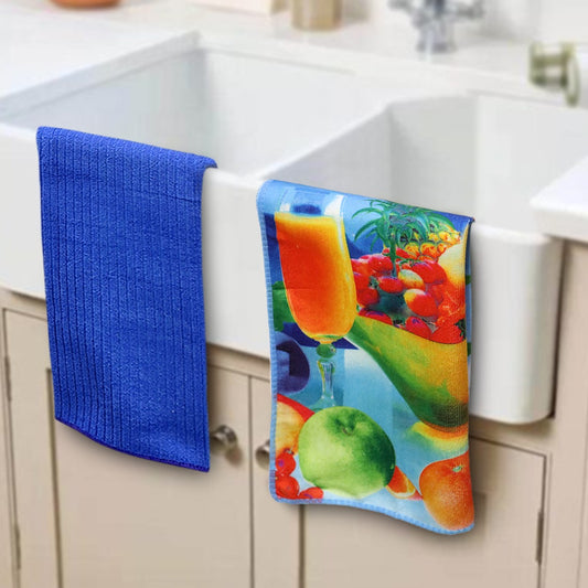 Blue Microfiber Cleaning Towels Set (2pcs)
