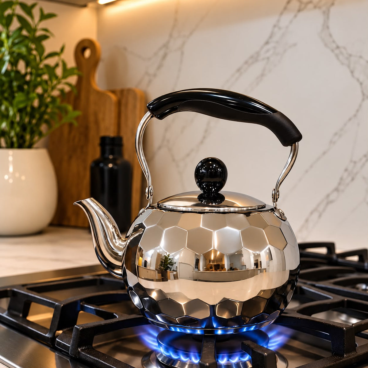 Stainless Steel Silver Tea Kettle (Available in 3 sizes)