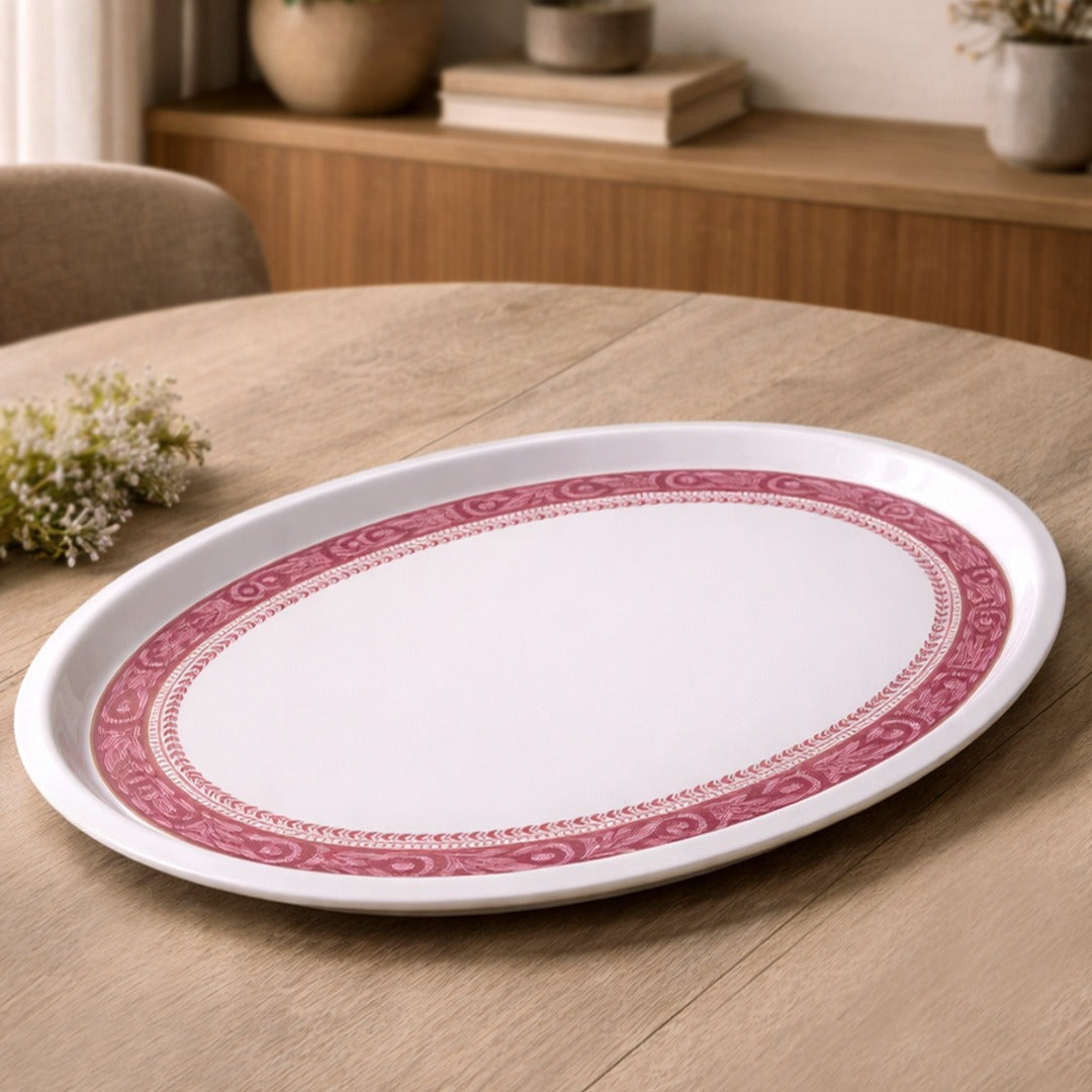 Bordeaux Melamine Oval Large Tray